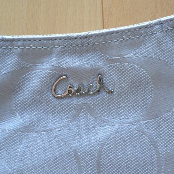 Coach Signature Bag Purse Silver F17490 - Picture 4 of 7